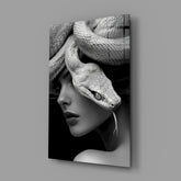 Snake Head Portrait Glass Wall Art