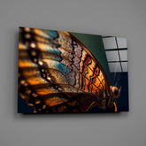 Butterfly Wing in Fire Glass Wall Art