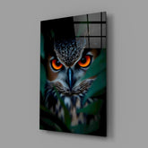 Eerie Owl Eyes Glass Wall Art