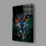 Eerie Owl Eyes Glass Wall Art