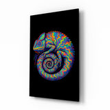 Psychedelic Chameleon Glass Wall Art