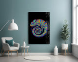 Psychedelic Chameleon Glass Wall Art