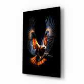 Eagle in Flight Glass Wall Art