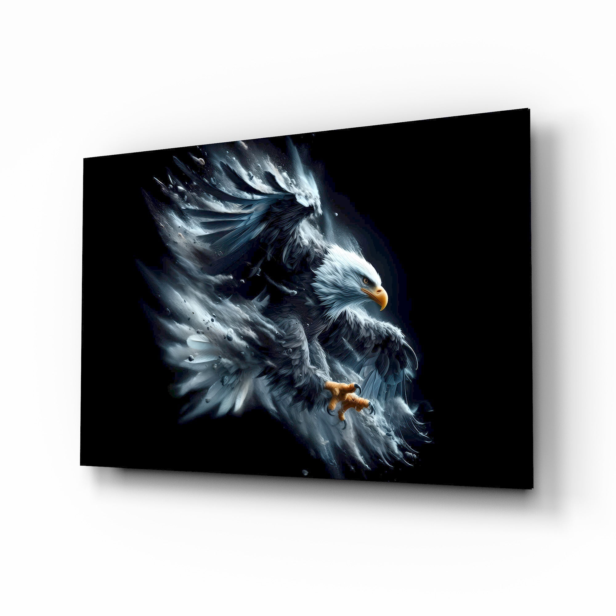 Eagle in Flight Glass Wall Art