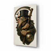 Gothic Reaper with Scythe Glass Wall Art