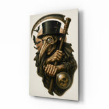 Gothic Reaper with Scythe Glass Wall Art
