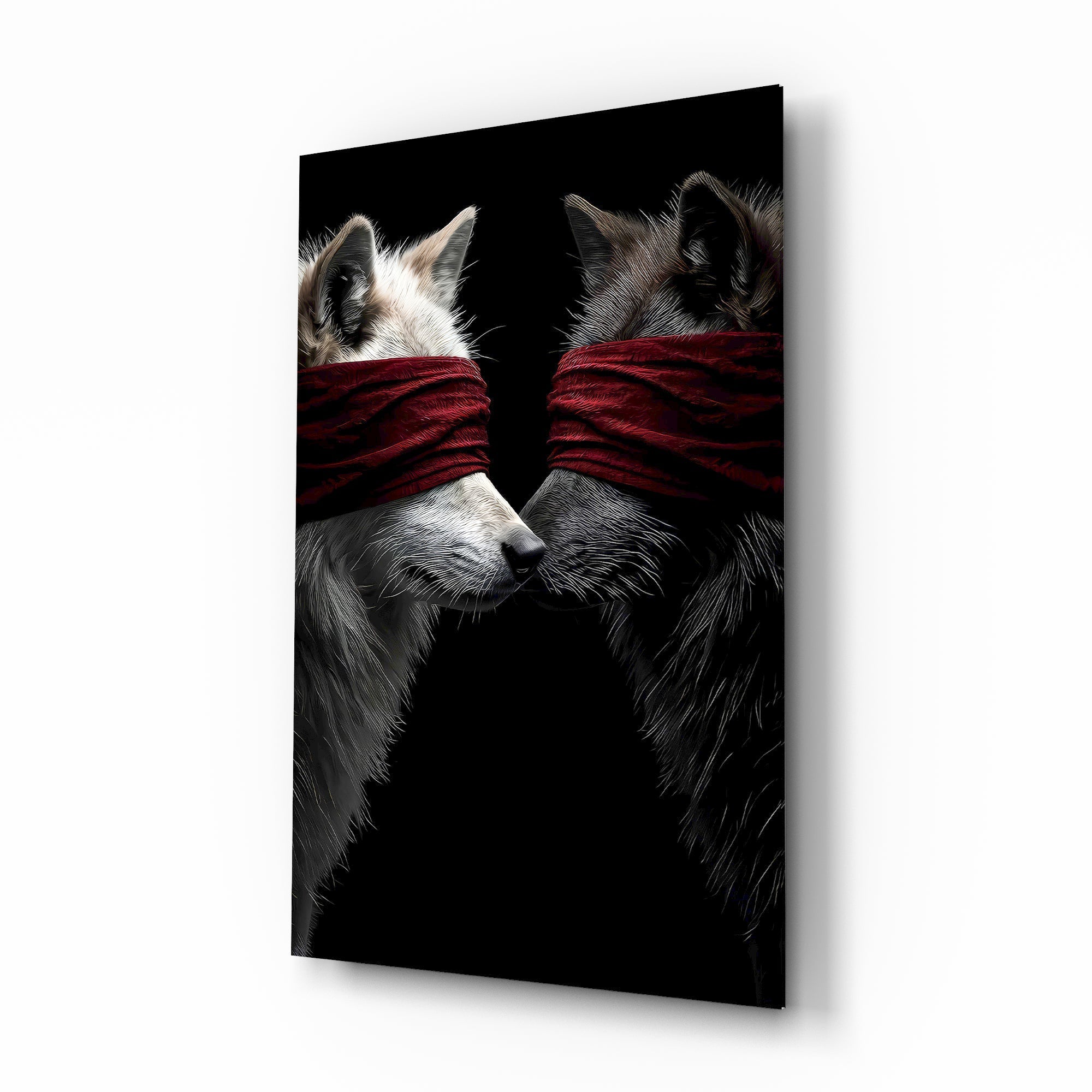 Wolf Love Glass Wall Art