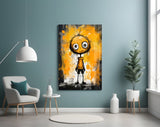 Ethereal Orange Whimsy Glass Wall Art