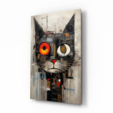 Cyberpunk Cat Glass Wall Art