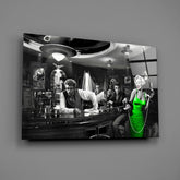 Marilyn's Green Glow Glass Wall Art
