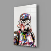 Graffiti Stormtrooper Glass Wall Art