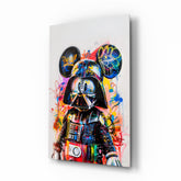 Darth Vader Mickey Mouse Mashup Glass Wall Art