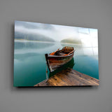 Misty Lake Serenity Glass Wall Art