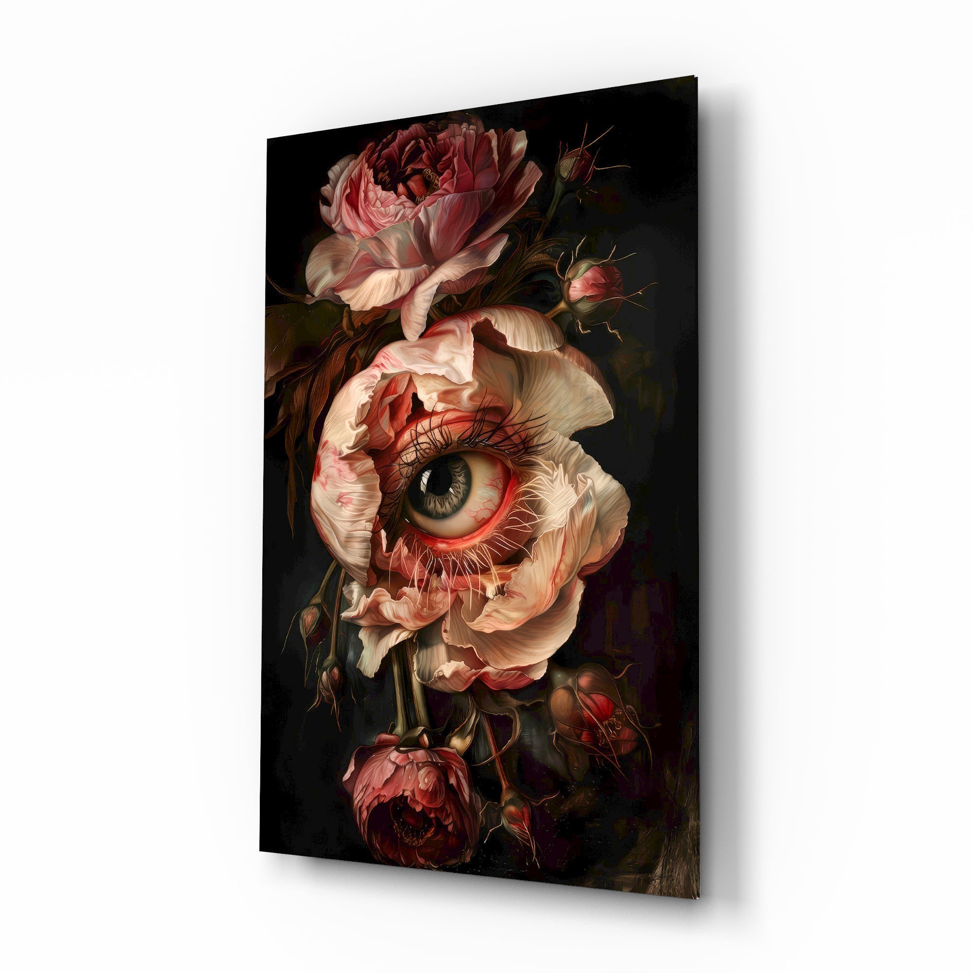 Floral Eye Bloom Glass Wall Art