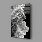 Ethereal Smoke Portrait Glass Wall Art