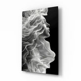 Ethereal Smoke Portrait Glass Wall Art