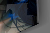Ethereal Blue Butterfly Portrait Glass Wall Art