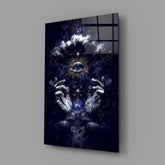 Cosmic Hands Reveal All Glass Wall Art