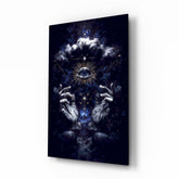 Cosmic Hands Reveal All Glass Wall Art