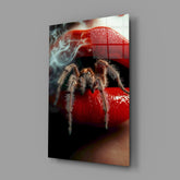 Smoky Spider on Red Glass Wall Art