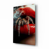 Smoky Spider on Red Glass Wall Art