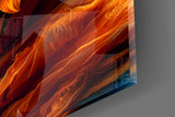 Flaming Sunflower Glass Wall Art