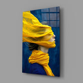 Ethereal Yellow Veil Glass Wall Art