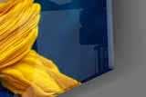 Ethereal Yellow Veil Glass Wall Art