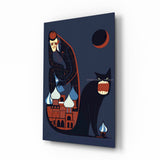 Mystic Cat and Architect Glass Wall Art