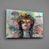 Psychedelic Forest Vision Glass Wall Art