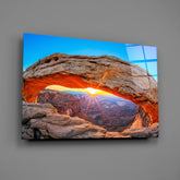 Sunset Through Arch Glass Wall Art
