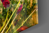 Poppy Field Butterflies Glass Wall Art