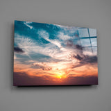 Ethereal Sunset Sky Glass Wall Art
