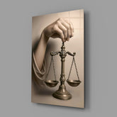 Justice Balance Hand Glass Wall Art