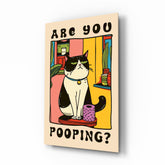 Grumpy Cat Pooping Glass Wall Art