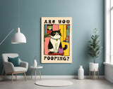 Grumpy Cat Pooping Glass Wall Art