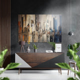 City Silhouette Brushed Aluminium Dibond Wall Art.