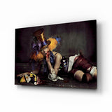 Female Clown Glass Wall Art.