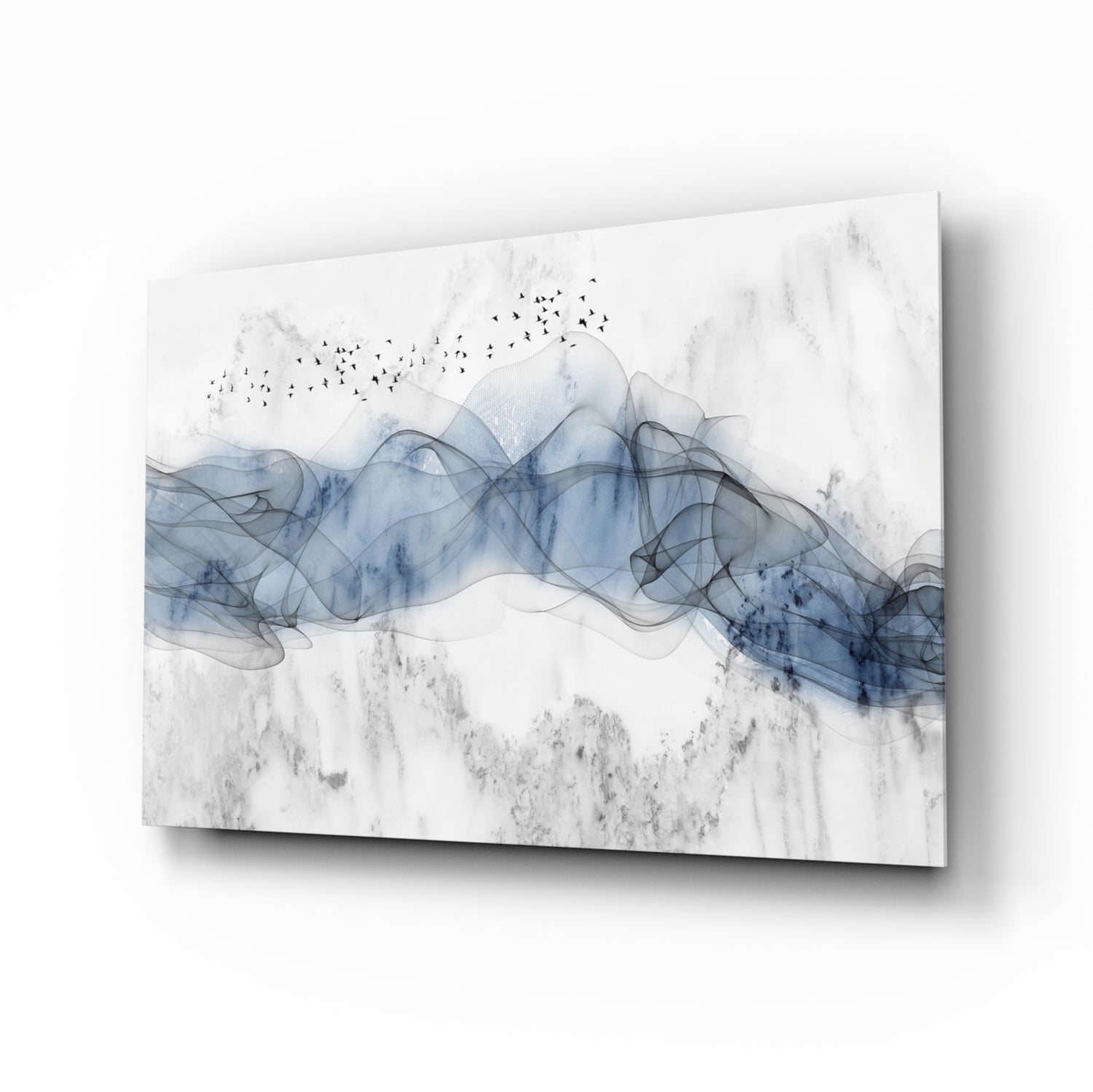 Blue Fog Glass Wall Art.