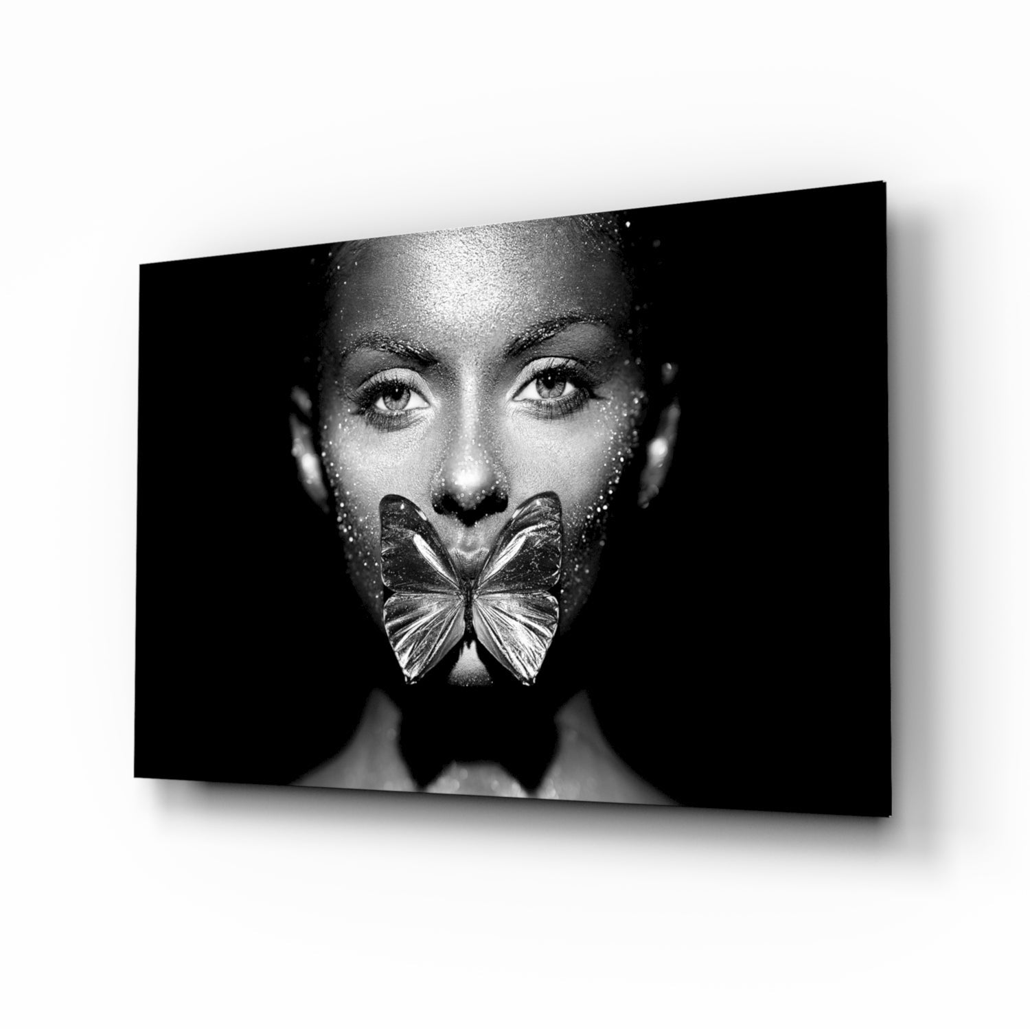 Butterfly Woman Glass Wall Art.