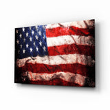 USA Flag Glass Wall Art.
