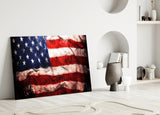 USA Flag Glass Wall Art.