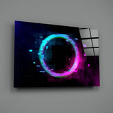Neon Circle Glass Wall Art.