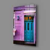 Purple House Glass Wall Art.