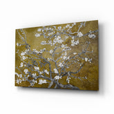 White Flowers Glass Wall Art.
