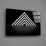 Neon Triangle Glass Wall Art.