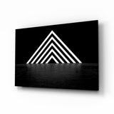 Neon Triangle Glass Wall Art.