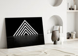 Neon Triangle Glass Wall Art.