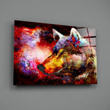 Colorful Wolf Glass Wall Art.
