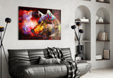 Colorful Wolf Glass Wall Art.
